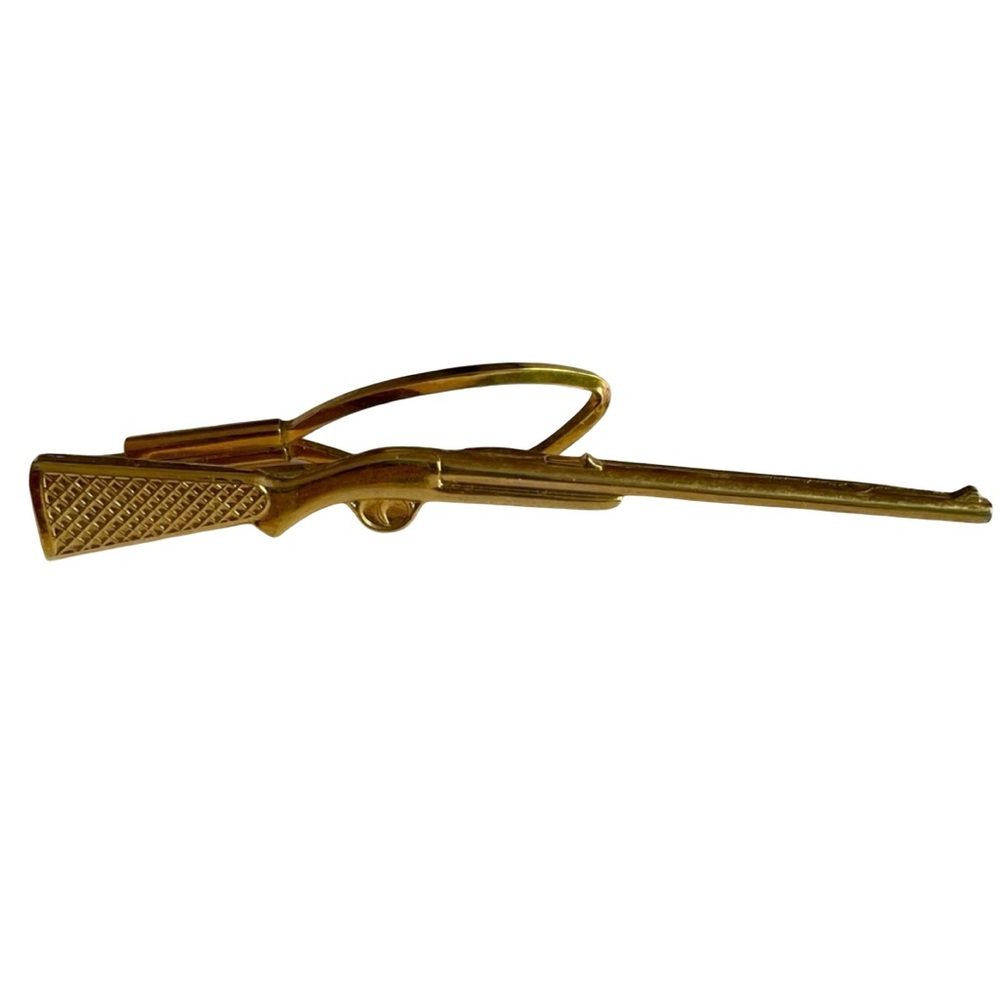 Vintage Stratton Goldtone Rifle Tie Clip